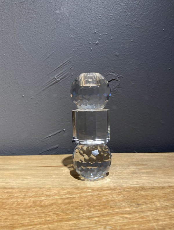 Lysestage i Klart Krystal H: 15 cm