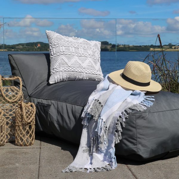 Lounge Daybed, single, til udendørs – mørkegrå